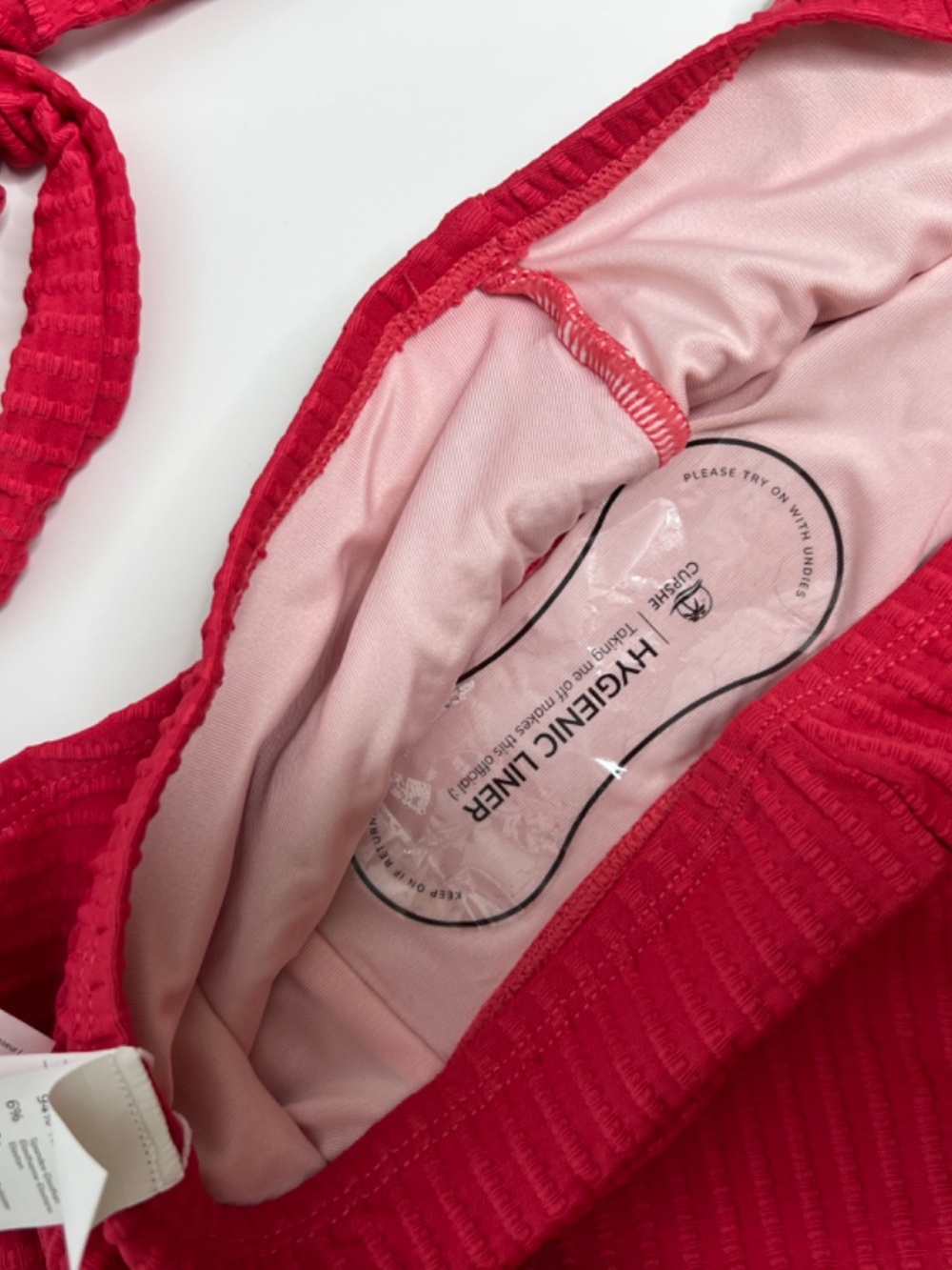 NWT Cupshe Raspberry Pink Ribbed DD+ High Waisted Bikini Set S-DD / Small - Picture 7 of 7